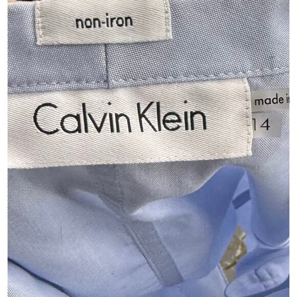 Calvin Klein Womens Sleeveless Button Up Top Size 14 Collared Non Iron Shirt - Picture 4 of 5